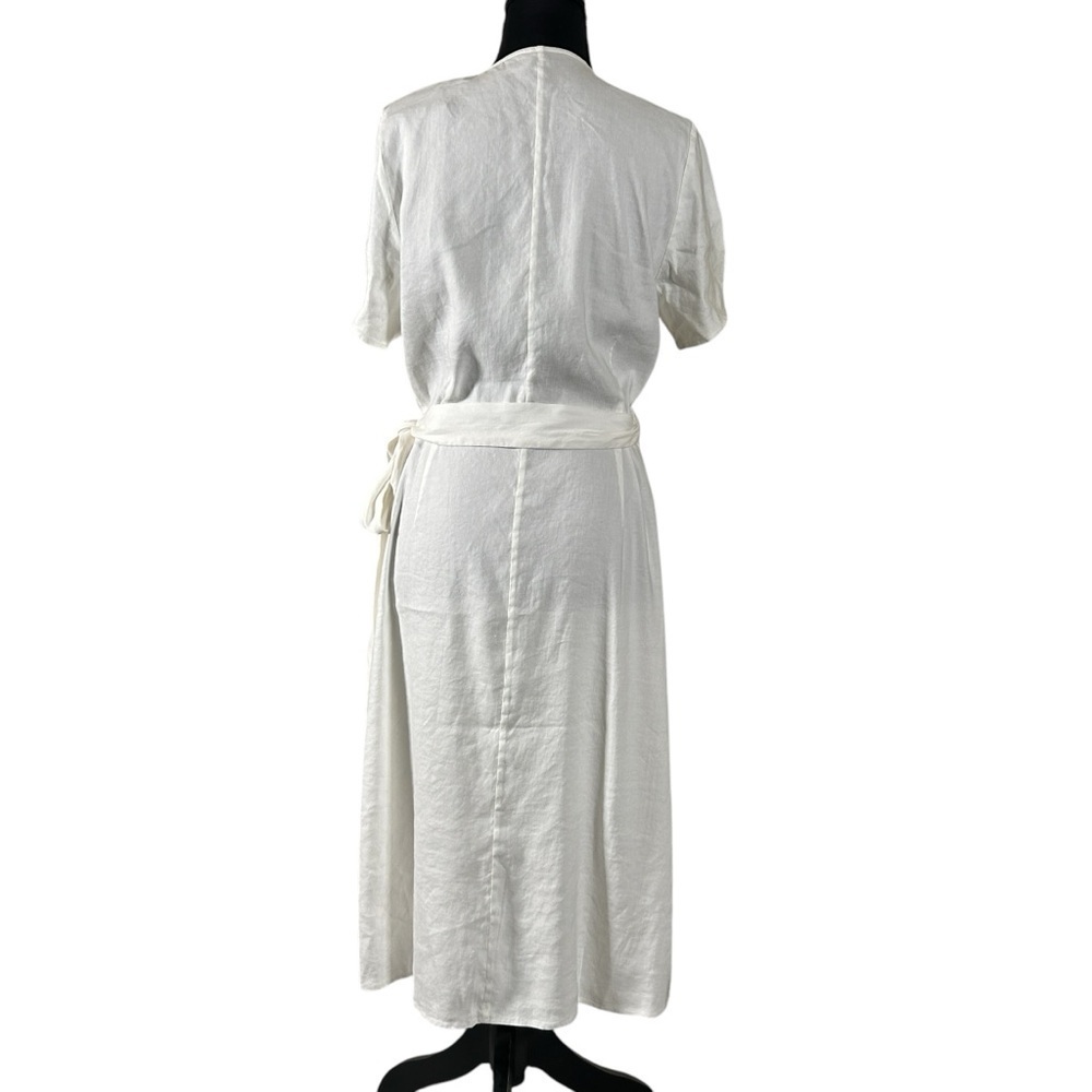 NWT Alp N Rock Thalia Wrap Linen Blend Dress White Size M - Picture 3 of 12